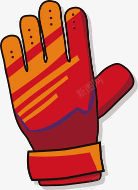 皮革手套手绘足球守门员手套图标矢量图图标