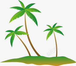 清凉夏日椰子树岛素材