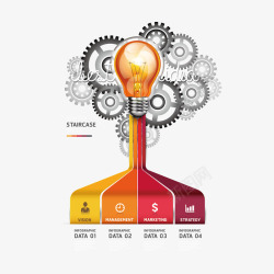 灯泡和齿轮矢量图素材