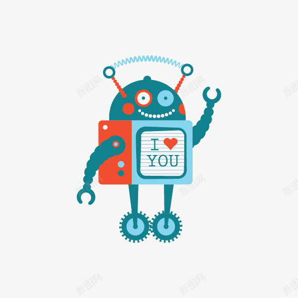 创意机器人png免抠素材_88icon https://88icon.com 卡通机器人 复古机器人 小机器人 爱心 科技 齿轮