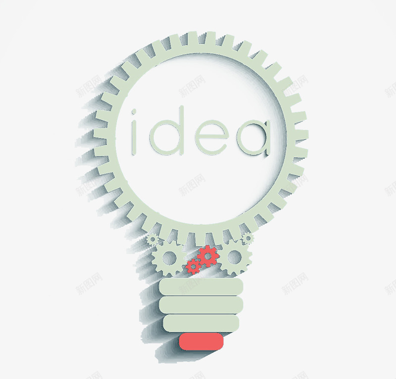 IDEApng免抠素材_88icon https://88icon.com 创意 思考 灯泡 齿轮