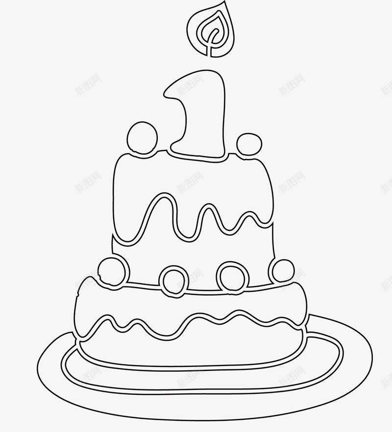 1岁生日蛋糕png免抠素材_88icon https://88icon.com EPS 手绘 插图 甜品 甜点 生日蛋糕 蛋糕简笔画