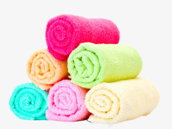 6种颜色的洗浴毛巾素材
