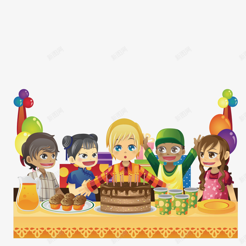 女孩吹生日蛋糕简图png免抠素材_88icon https://88icon.com 伙伴 卡通 女孩 开心 生日聚会 生日蛋糕 过生日