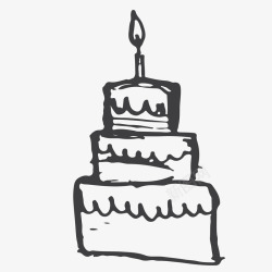 黑色蜡烛卡通手绘黑色的蛋糕图标高清图片