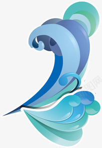 卡通手绘浪花剪纸png免抠素材_88icon https://88icon.com 剪纸 卡通 浪花