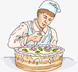 做蛋糕的厨师矢量图素材