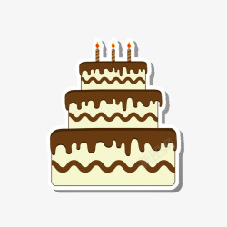 克力蛋糕生日蜡烛卡通蛋糕素材