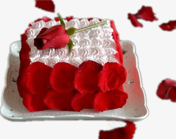 方形花瓣生日蛋糕素材