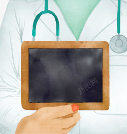 拿着病历的医生拿着小黑板的医生矢量图高清图片