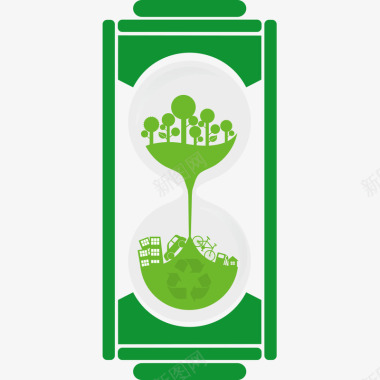 创意绿色环保电池图标矢量图图标