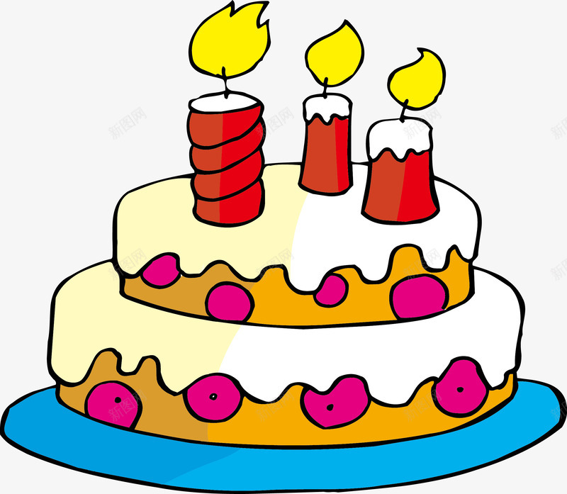卡通儿童生日蛋糕矢量图ai免抠素材_88icon https://88icon.com 儿童蛋糕 卡通蛋糕 生日蛋糕 蛋糕卡通 矢量图