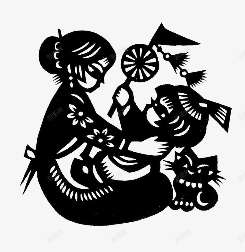中国风人物传统文化镂空剪纸png免抠素材_88icon https://88icon.com 中国风 人物 传统文化 剪纸素材 镂空