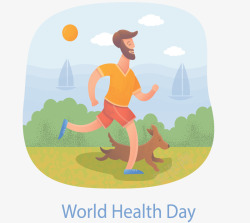 世界卫生日跑步的人矢量图素材