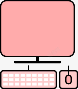粉色电脑小插图矢量图素材