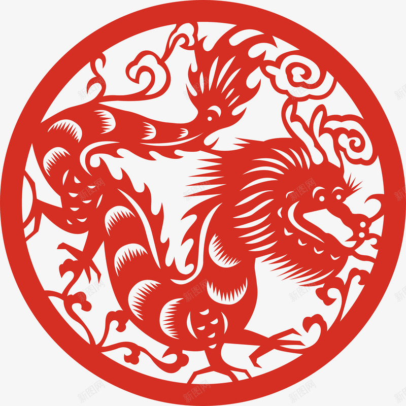 龙png免抠素材_88icon https://88icon.com 中国风 剪纸 十二生肖 龙