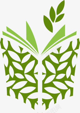 党徽标志素材创意绿色书籍图标矢量图图标