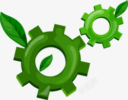 绿色齿轮环保素材