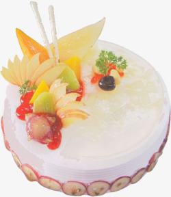 一个水果生日蛋糕素材