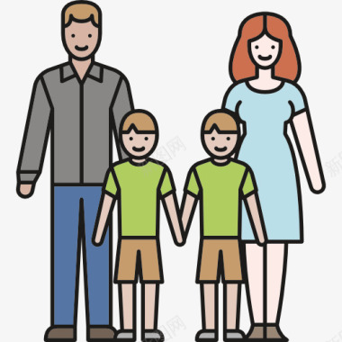 父亲与儿子家庭图标图标