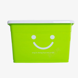 笑脸盒子绿色笑脸收纳箱高清图片