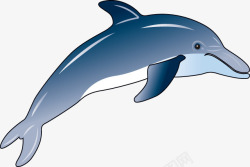 夏日卡通手绘蓝色鲸鱼效果素材