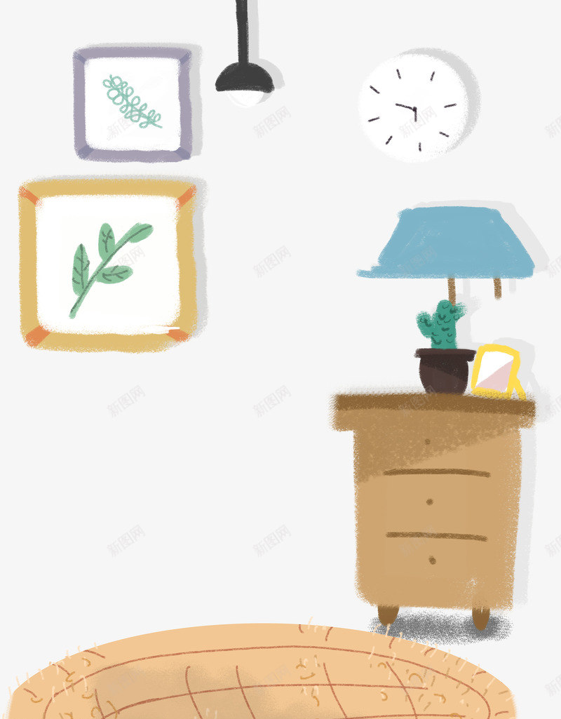 手绘小清新装修插画png免抠素材_88icon https://88icon.com 台灯 家具 家装 小清新 小清新装修插画 手绘 手绘小清新装修 相框 装修