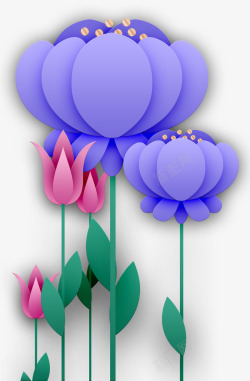 传统节日中国风剪纸花卉装饰图案素材