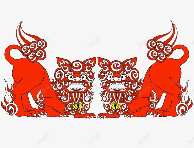 中国民间传统舞狮剪纸png免抠素材_88icon https://88icon.com 中国 中国剪纸 传统 剪纸 新年元素 民间 舞狮 节日元素