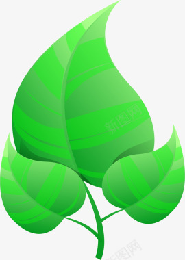 节能绿色叶子环保图标矢量图图标