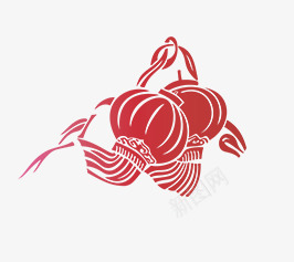 剪纸风格红灯笼png免抠素材_88icon https://88icon.com 元宵 剪纸 灯笼 红色 节日