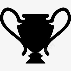 足球形状奖杯的黑色剪影图标高清图片