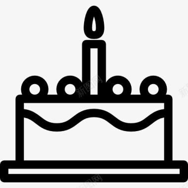 baker生日蛋糕和蜡烛图标图标