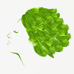 绿色头发的女人卡通画素材