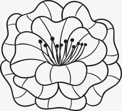 黑色花朵手绘图矢量图素材