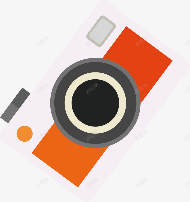 橙色的相机矢量图ai免抠素材_88icon https://88icon.com 创意 厨师 商务 照片 科技 简约 装饰 矢量图