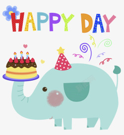 生日的大象生日快乐高清图片