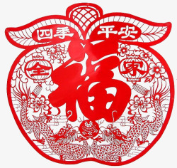 四季平安福剪纸素材