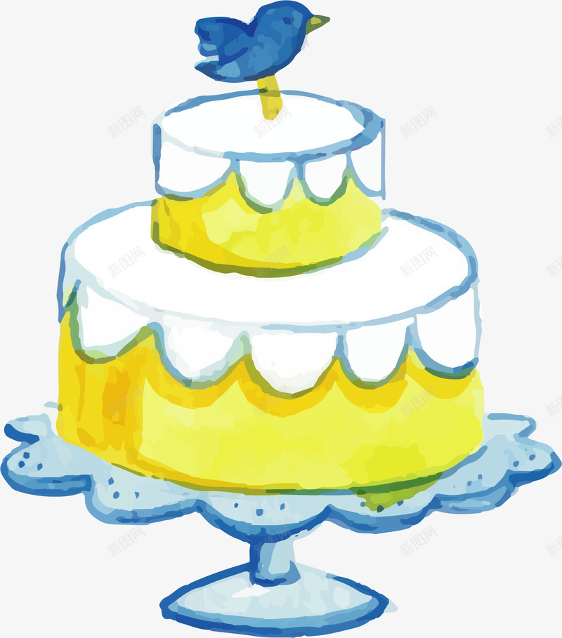 手绘风黄色的蛋糕矢量图ai免抠素材_88icon https://88icon.com 手绘蛋糕 手绘风 生日蛋糕 矢量png 蛋糕 黄色蛋糕 矢量图
