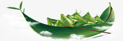绿色天然粽子龙舟素材