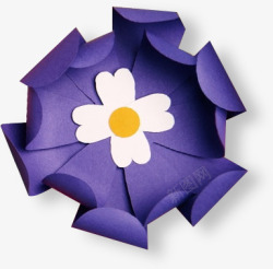 紫色效果剪纸花朵素材