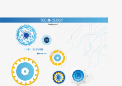 彩色齿轮科技花纹矢量图素材