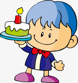 卡通儿童生日蛋糕矢量图素材