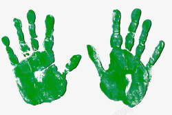 卡通绿色的手掌印素材