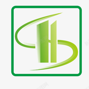 方形s形绿色简约园林logo图标图标