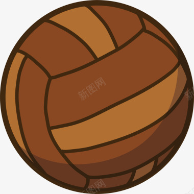 棕色手绘棕色足球图标图标