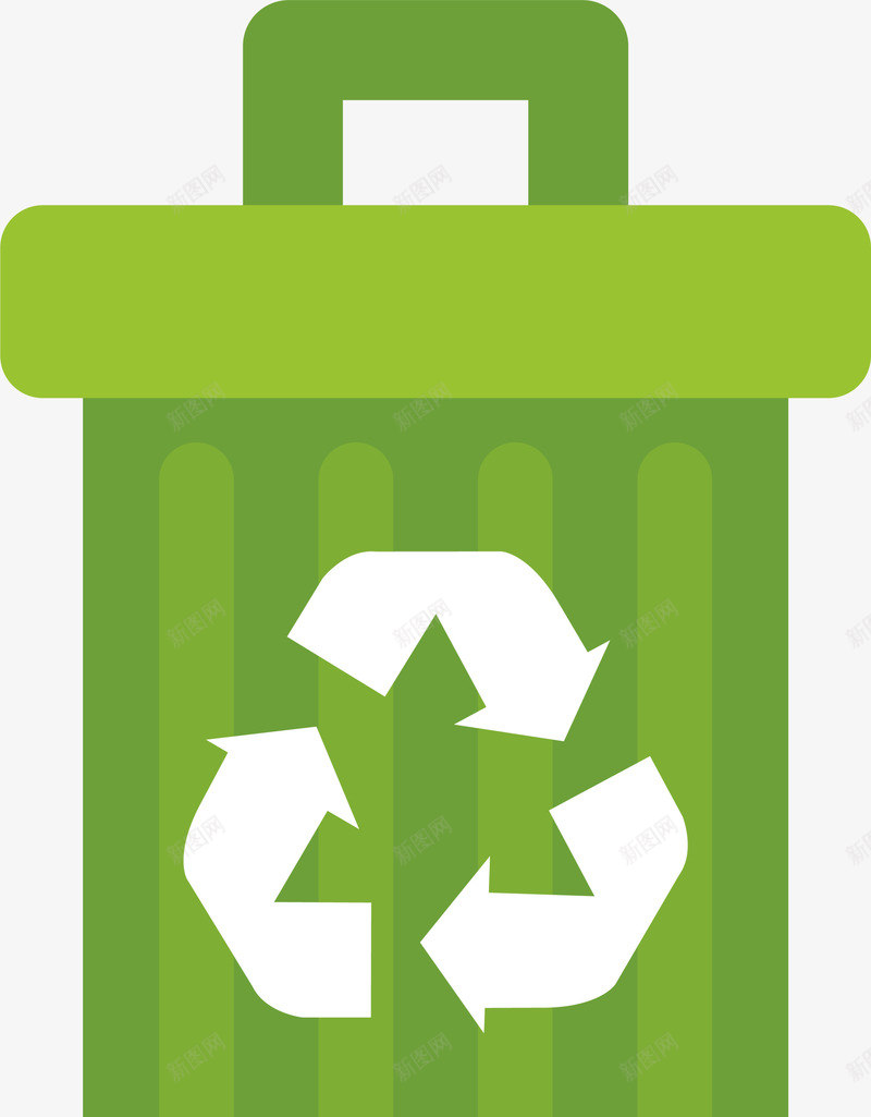 绿色扁平回收垃圾桶png免抠素材_88icon https://88icon.com 世界环境日 回收循环 垃圾回收 垃圾桶 爱护环境 环保 生态 自然