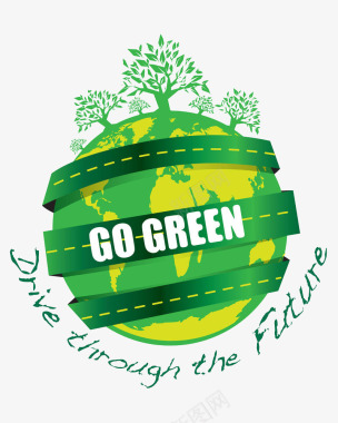 创意绿色树枝立体创意生态环保图标图标