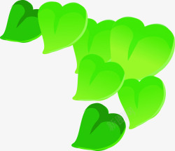 夏日海报绿色植物才华爱心形状叶子素材