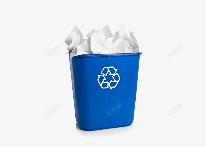 垃圾回收桶png免抠素材_88icon https://88icon.com 可回收 废纸 环保 蓝色